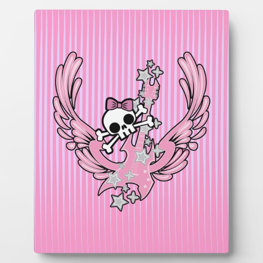 ウィングギターかわいいスカル フォトプラーク (正面)