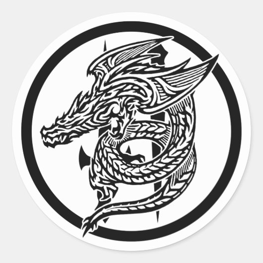ウィングクラシックドラゴン丸ステッカー ラウンドシール (正面)