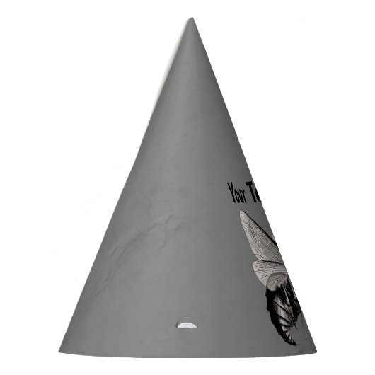 ウィンググレーの大きなゴシック様式の怖いハチスカルの骨 パーティーハット (左)