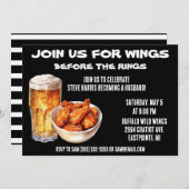 ウィングスの前にリングや輪!バチュラーパーティ 招待状 (正面/裏面)