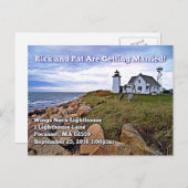 ウィングスネックライトハウス、マサチューセッツ州はがき ポストカード (正面/裏面)