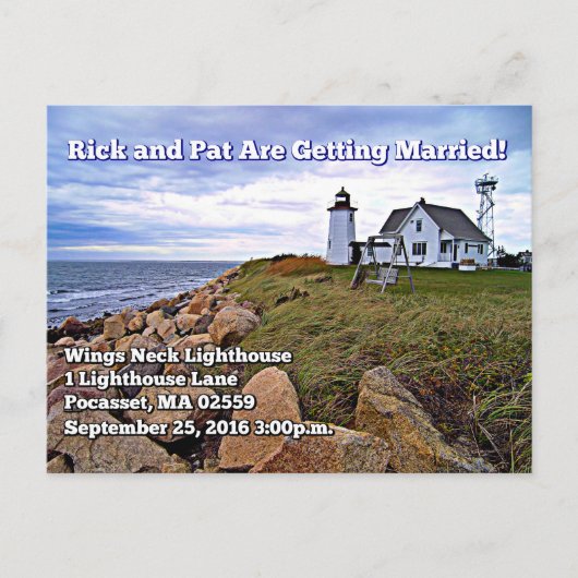 ウィングスネックライトハウス、マサチューセッツ州はがき ポストカード (正面)
