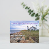 ウィングスネック灯台、マサチューセッツ州のポストカード ポストカード (スタンド正面)