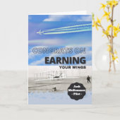 ウィングスパイロット免許の取得おめでとう カード (黄色い花)