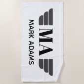 ウィングスパーソナライズされたモノグラム ビーチタオル (正面)