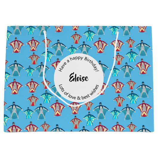 ウィングスーツのスカイダイビング ラージペーパーバッグ (正面)