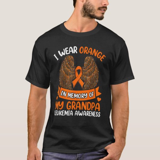 ウィングス白血病I衣服オレンジ私のグランメモリ Tシャツ (正面)