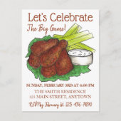 ウィングス祝ビッグゲームサッカーテールゲートパーティー インビテーションポストカード (正面)