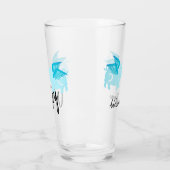 ウィングス飛んでいるブーかわいい豚ティール（緑がかった色）ブルーブラック タンブラーグラス (左)