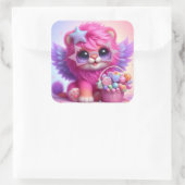 ウィングス&キャンディーバスケット付き可愛いライオン スクエアシール (バッグ)