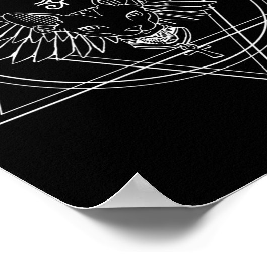 ウィングスV-Necの女性エジプトのホルス目と猫 ポスター (角)