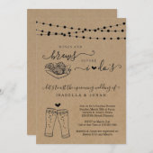 ウィングズ&ブリーズウィズウィズビズ・カップルのブライダルシャワー 招待状 (正面/裏面)