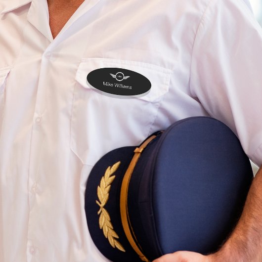 ウィングパイロットモノグラムロゴ名タグ 名札