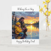 ウィングパパaハッピーバースデー | ナイト魚釣り カード (黄色い花)