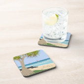 ウィングフォイルサーファーズパンダナスツリーのビーチ追加の名前 コースター (右側)