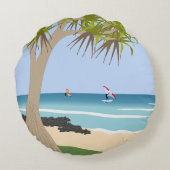 ウィングフォイルサーファーズパンドナスツリーアットザビーチ ラウンドクッション (裏面)