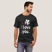 ウィングボウと矢印の値リストと可愛いキューピッド愛 Tシャツ (正面フル)