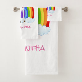 ウィングユニコーンパーティーレインボー バスタオルセット