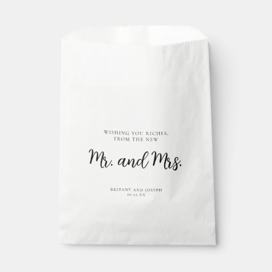 ウィングユーリフィッシュ白黒結婚式の引き出物バッグ フェイバーバッグ (正面)