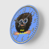 ウィングルザウーズバット子供たちのおもしろい漫画の時計 ラウンド壁時計 (傾斜)