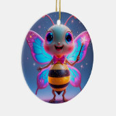 ウィング付き明るい魔法のビーきらめくキャラクター セラミックオーナメント (右)