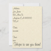 ウィング·ナイト 招待状 (裏面)