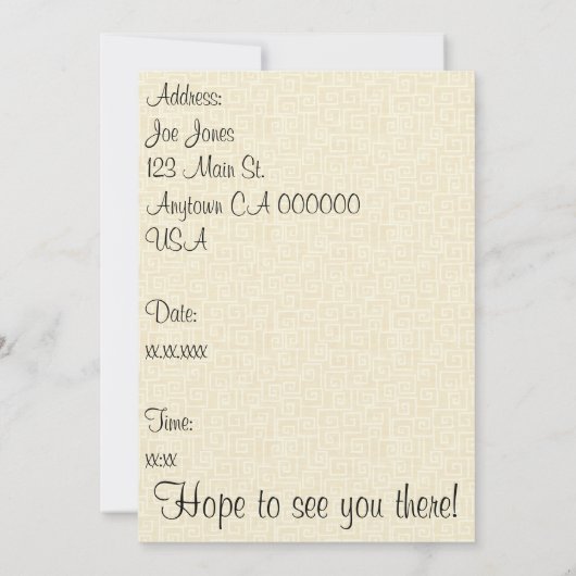 ウィング·ナイト 招待状 (裏面)