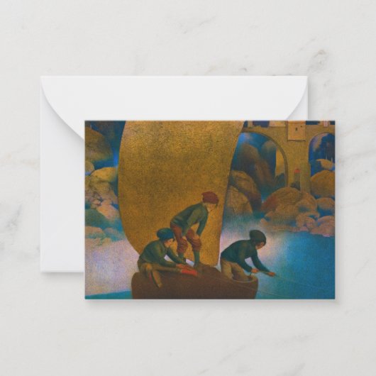 ウィンケン、ブリンクエン、ノッド（1905）/ マックスフィールド・パリッシュ ノートカード (正面)