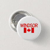 ウィンザーカナダ国旗ダークカラー、ウィンザー、オン 缶バッジ (正面&裏面)