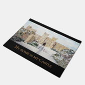 ウィンザーキャッスルの冬のファリダ・グリーンフィールド ドアマット (アングル)