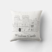 ウィンザーキャッスルアイコニックランドマークイラストレーション クッション (裏面)