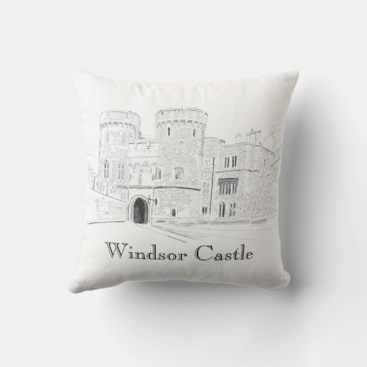 ウィンザーキャッスルアイコニックランドマークイラストレーション クッション (裏面)