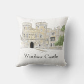 ウィンザーキャッスルアイコニックランドマークイラストレーション クッション (裏面)