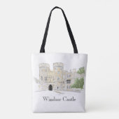 ウィンザーキャッスルアイコニックランドマークイラストレーション トートバッグ (裏面)