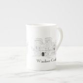 ウィンザーキャッスルアイコニックランドマークイラストレーション ボーンチャイナマグカップ (正面右)