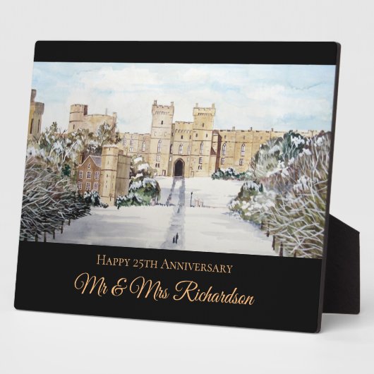 ウィンザーキャッスルランドスケーズ絵画の冬 フォトプラーク (側面)