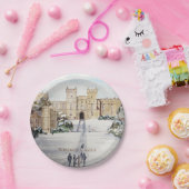 ウィンザーキャッスルランドスケーズ絵画の冬 ペーパープレート (パーティー)