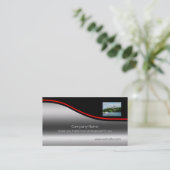 ウィンザーキャッスルリバーテムズ赤いスウッシュのメタルルック 名刺 (スタンド正面)