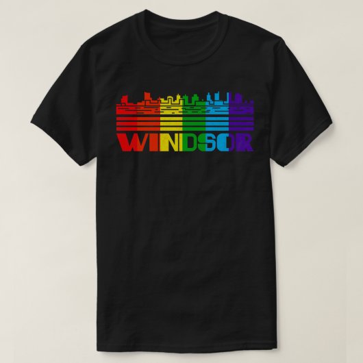 ウィンザープライドウィンザーLGBTギフトLGBTQサポーターT Tシャツ (デザイン正面)