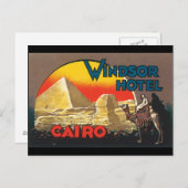 ウィンザーホテルカイロ_ヴィンテージ旅行ポスターアートワーク ポストカード (正面/裏面)