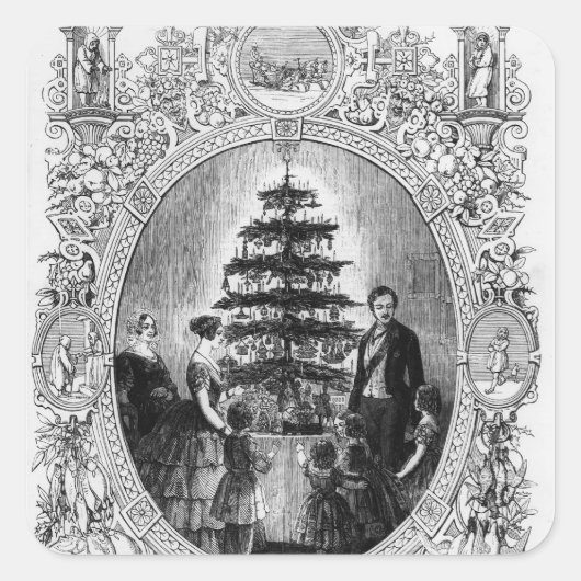 ウィンザー城のクリスマスツリー, 1848 スクエアシール (正面)