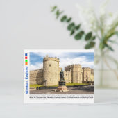 ウィンザー城の外のビクトリア女王の像 ポストカード (スタンド正面)