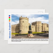 ウィンザー城の外のビクトリア女王の像 ポストカード (正面/裏面)