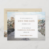 ウィンザー城の結婚式で冬の日付を保存 案内ポストカード (正面/裏面)