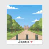 ウィンザー城の車道の景色ステッカー シール (シート)