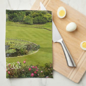 ウィンザー城 – エドワード3世の塔と堀の庭 キッチンタオル (四つ折り)