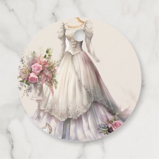 ウィンシカルなビクトリアンウェディングドレス ブライダルシャワー フェイバータグ (裏面)