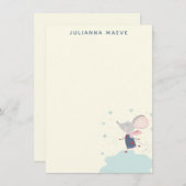 ウィンシカルなマウスアイススケーターのホリデー パーソナライズ ノートカード (正面/裏面)