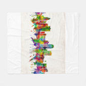 ウィンストンサレムノースカロライナのスカイライン フリースブランケット (正面(横))