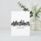 ウィンストンサレムノースカロライナのスカイラインBW シーズンポストカード (スタンド正面)